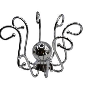 Octopus Ring Holder Umbra Metal Ring Display Mirror Silver Tone 2.5" Tall 4" Wid